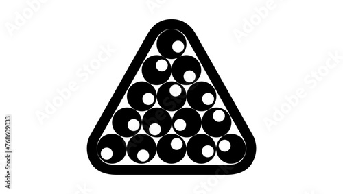 Billiard Balls Set, black  isolated silhouette