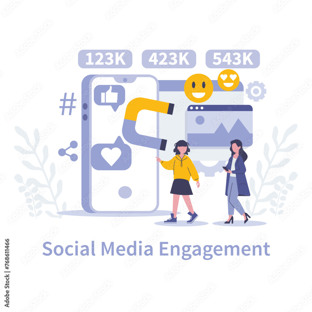 Customer Interaction in marketing concept. Flat vector illustration Customer Interaction in marketing concept. Flat vector illustration