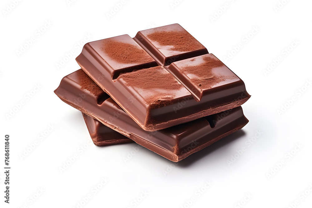 Pieces of chocolate isolated on white background Pieces of chocolate isolated on white background