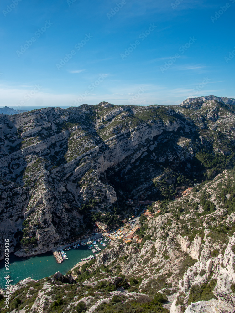 The Calanques National Park, near Marseille in the south of France. Magnificent landscapes, calanques with turquoise waters, a heaven place for summer