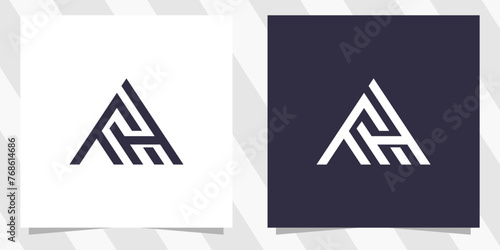 letter fh hf logo design