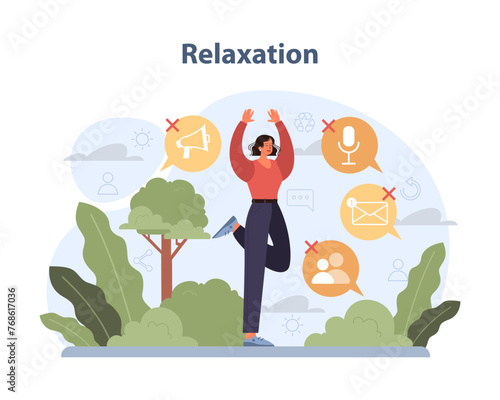 Relaxation concept. A peaceful moment of a person enjoying tranquility.