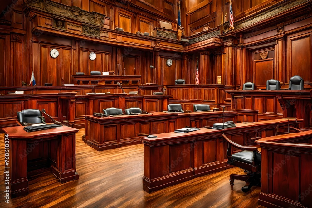 Court Room - Pan To Jury Box