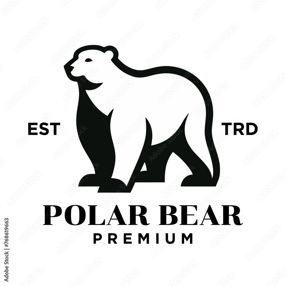 Obraz premium polar bear logo vector design template