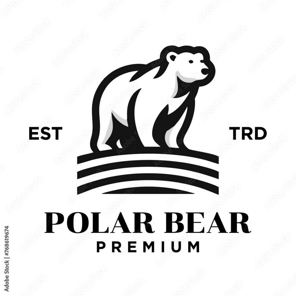 Obraz premium polar bear logo vector design template
