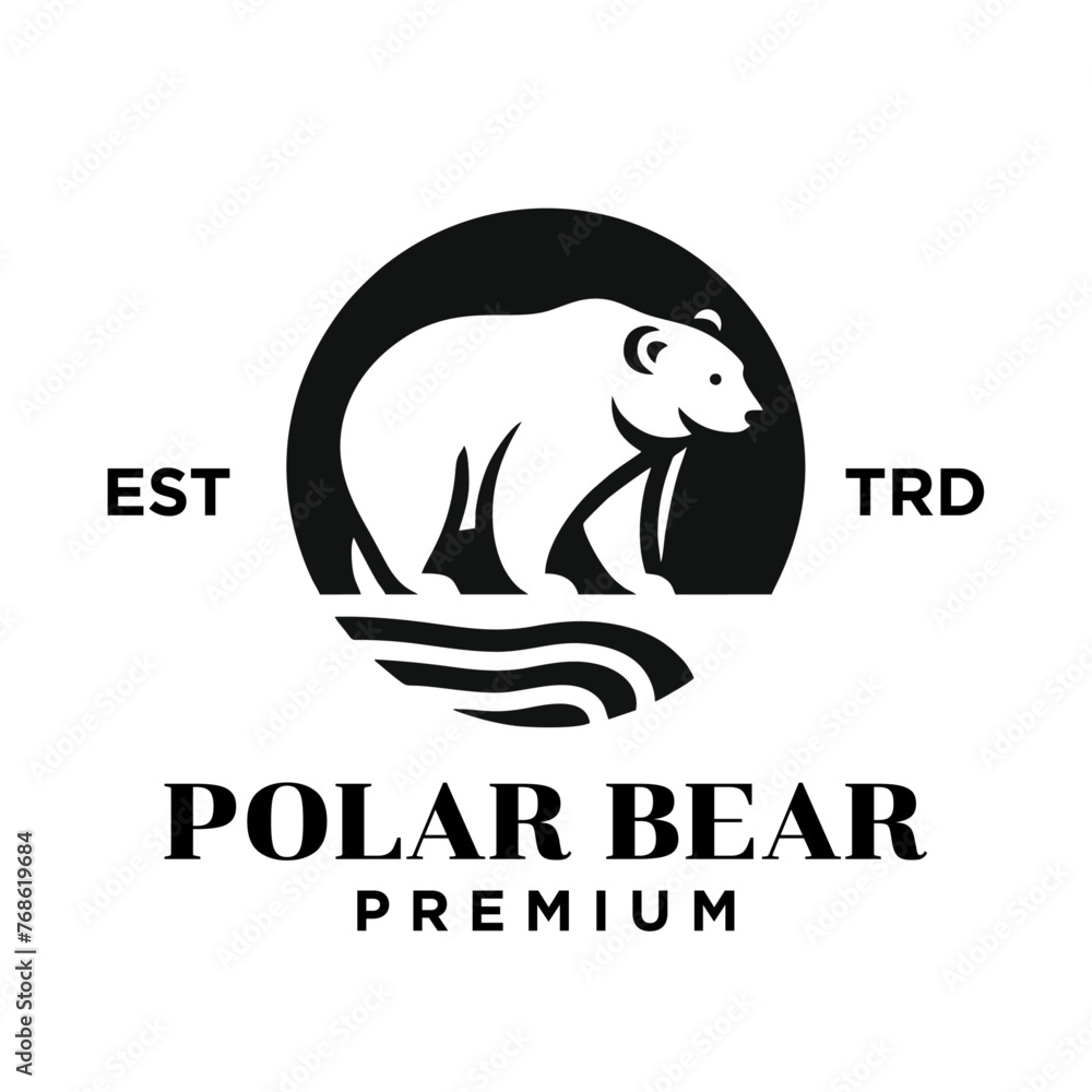 Obraz premium polar bear logo vector design template