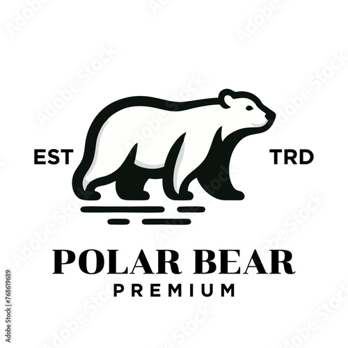 polar bear logo vector design template