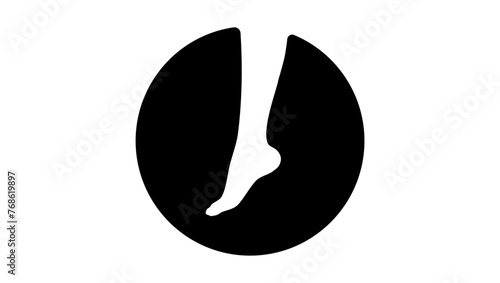 Women leg, black  isolated silhouette