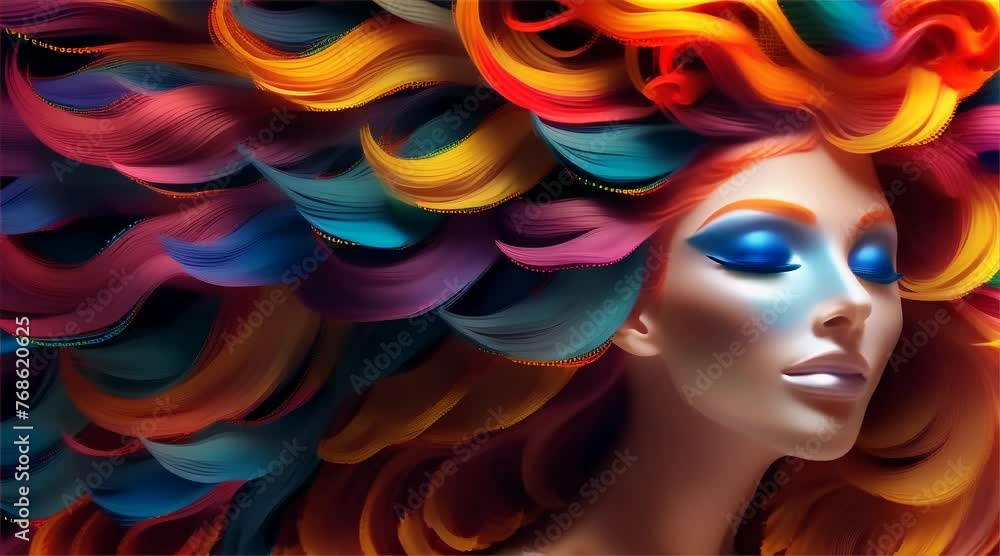 Digital art of a woman with her hair in a dynamic and colorful explosion, symbolizing creativity and vibrant energy.
Digital art of a woman with her hair in a dynamic and colorful explosion, symbolizing creativity and vibrant energy.