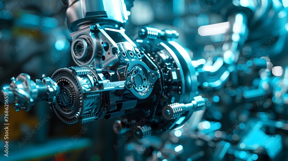 Mechanical Engine in Industrial Factory High Definition Detailing and Futuristic Design Mechanical Engine in Industrial Factory High Definition Detailing and Futuristic Design