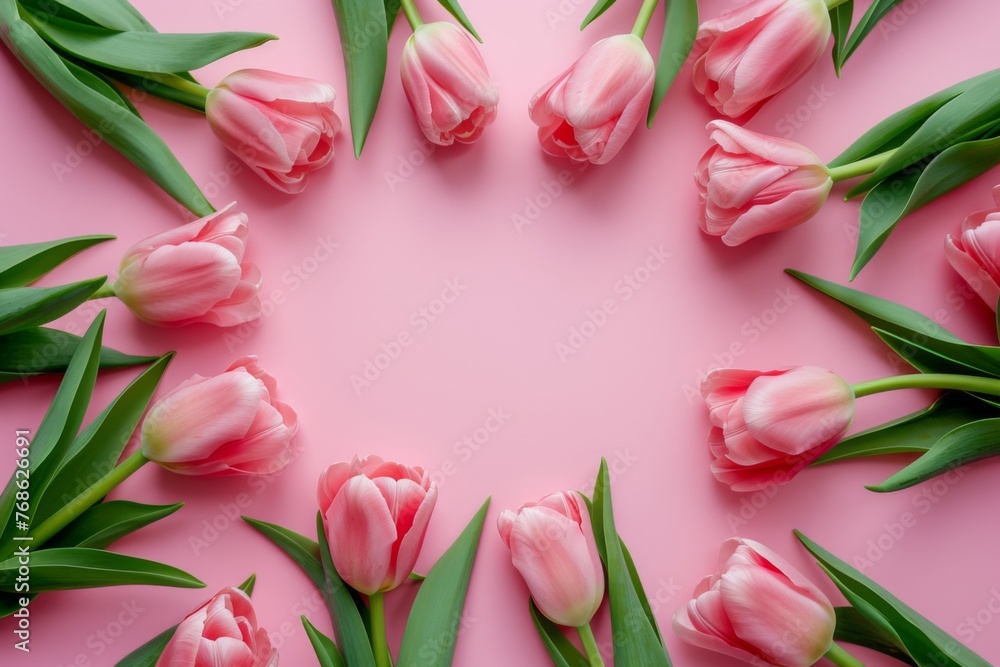 Gentle pink tulips with subtle textures Gentle pink tulips with subtle textures