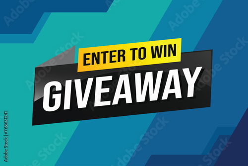 giveaway enter and win word vector illustration 3d style for social media landing page, template, ui, web, mobile app, poster, banner, flyer, background, gift card, coupon, label, wallpaper

