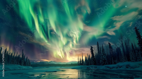 Aurora Borealis Delight: Swirling Colors and Dancing Lights