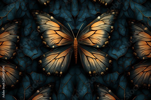 Butterfly wings in intricate detail  crafting a seamless pattern of delicate beauty
