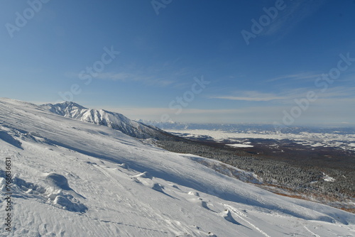 Winter landscape of hokkaido japan near biei snow cold ski © Andreas