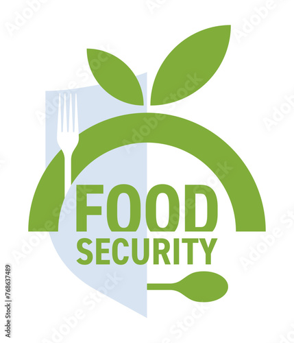 Food security - emblem in bold geometric style