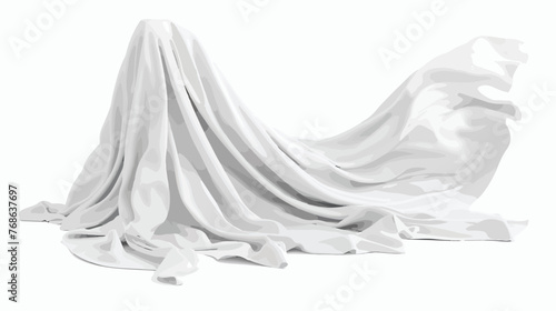 White cloth on the white background. flat vector isolated