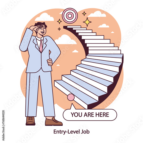 Entry-Level Job aspiration. Vector illustration.