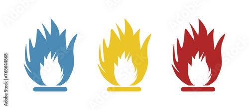 flame icon on a white background, vector illustration