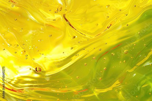 close up horizontal image of a yellow transparent fluid background