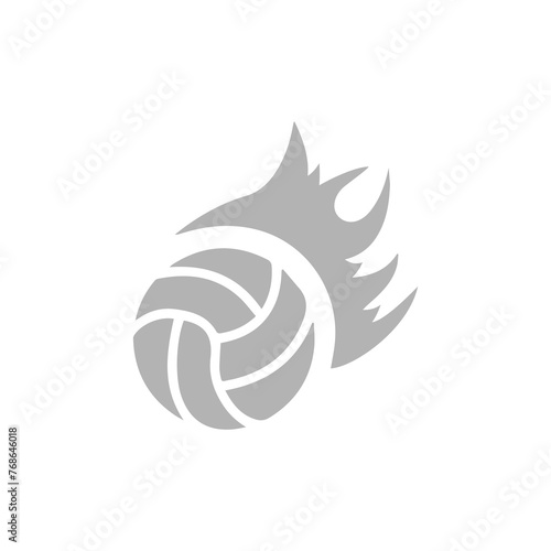 volleyball ball icon, flame, on a white background, vector illustration © АНДРЕЙ Морозюк