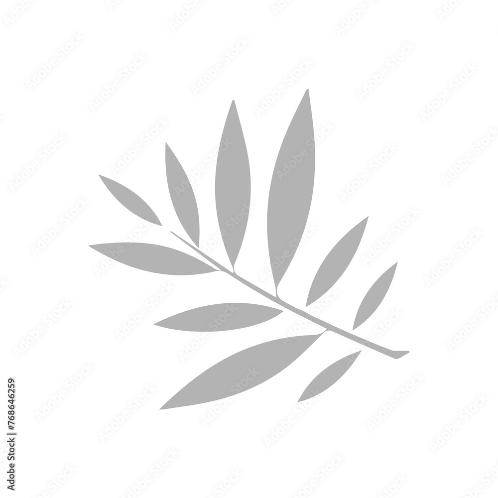 icon of a branch with leaves on a white background, vector illustration