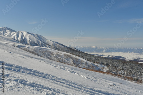 Ski touring hokkaido japan in winter snow beautiful outdoor landscape © Andreas