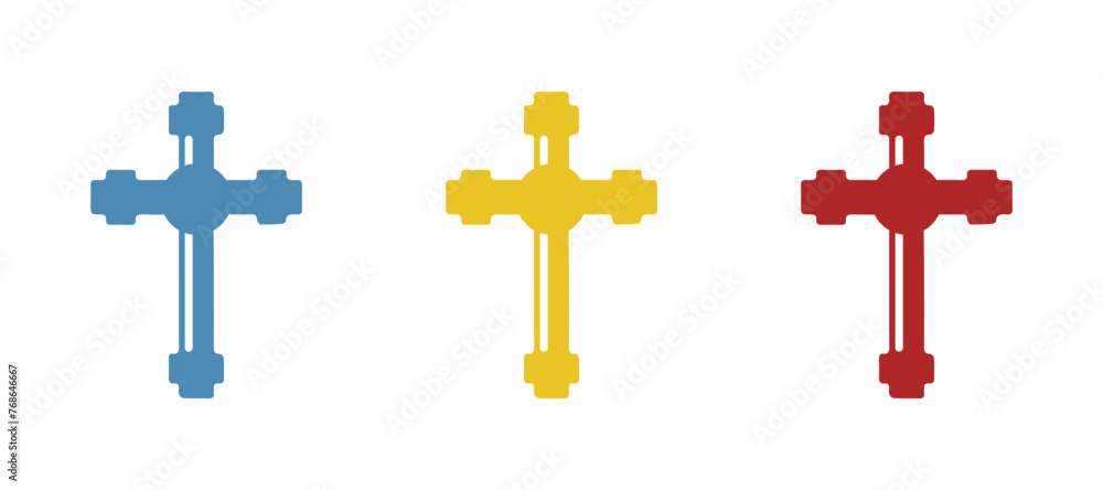 cross icon on a white background, vector illustration