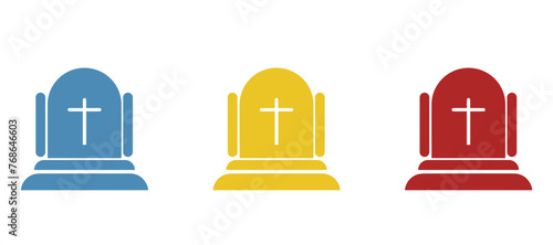 tombstone icon on a white background, vector illustration