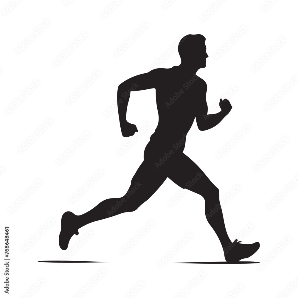 Running boy athlete silhouette clipart on a white background Running boy athlete silhouette clipart on a white background