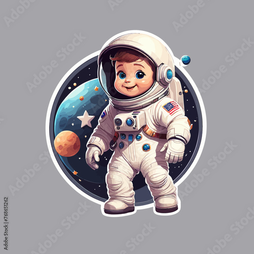 astronaut cartoon Logo Design Very Cool © Billy
