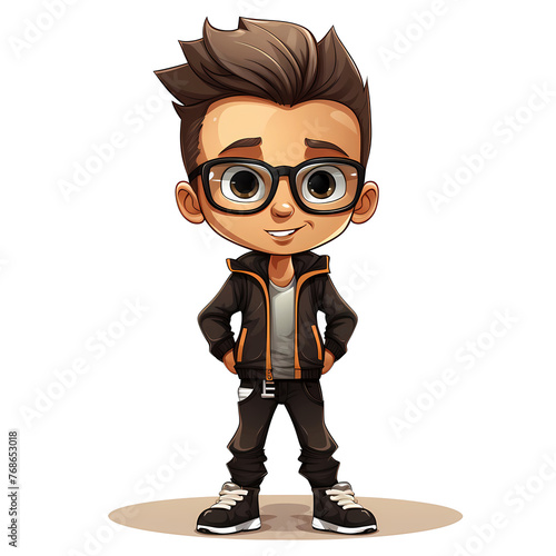 Cute boy mascot character illustration
