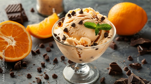 gelato with orange liquour and chocolate drops  photo