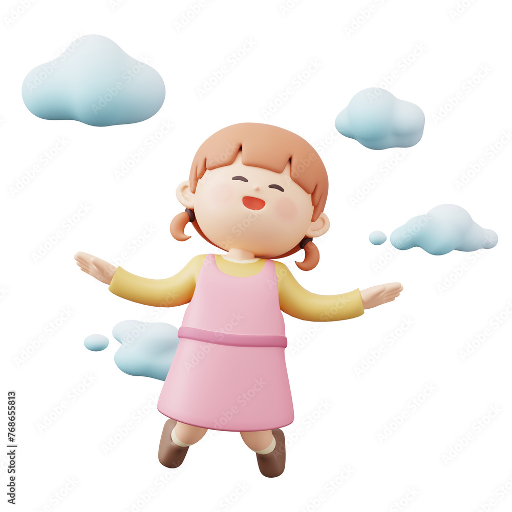 한국의 어린이날 3D 일러스트레이션