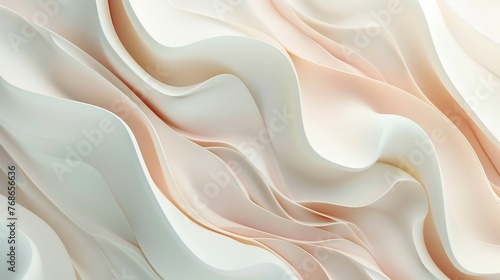 The tide of creamy hues washes over, blending shades of Ivory Mist and Gentle Coral in a soothing rhythm.