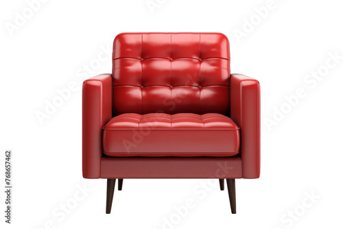 The Scarlet Throne, Elegance in Red. On a White or Clear Surface PNG Transparent Background.