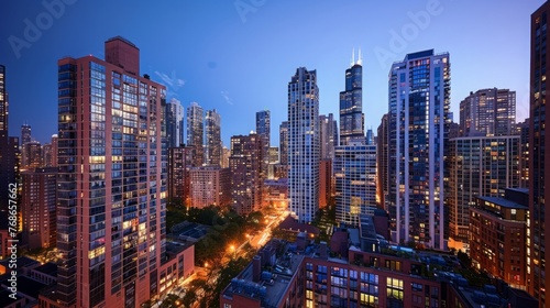 Night Cityscape View From High Rise © Prostock-studio
