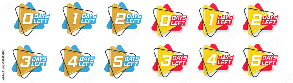 Countdown days 1,2,3,4,5,6,7,8,9,10. Days remaining icons. The ...