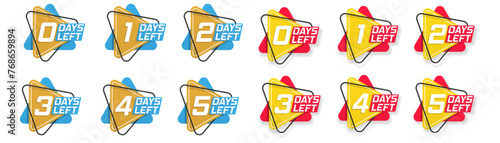 Countdown days 1,2,3,4,5,6,7,8,9,10. Days remaining icons. The countdown is on, one day I left a badge and a label to calculate the work date. Offer timer, sticker limited to a few days.