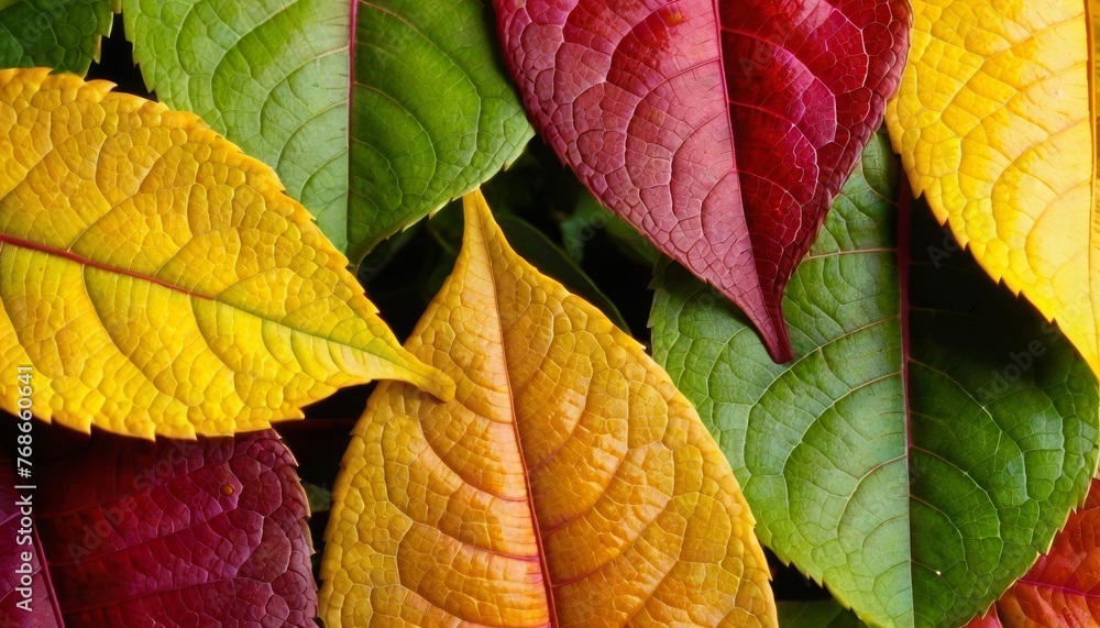 colorful Macro leaves pattern background