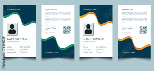 Simple unique clean elegant minimal company creative abstract corporate modern professional identification employee office identity id card template design.