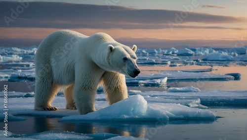 Majestic Polar Bear: King of the Ice in the Arctic Wilderness © LL. Zulfakar Hidayat