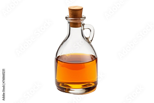 Elixir of Light: Glass Bottle Filled With Liquid. On a White or Clear Surface PNG Transparent Background.