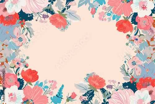 Heart-shaped floral border on light background, suitable for romantic occasions.
