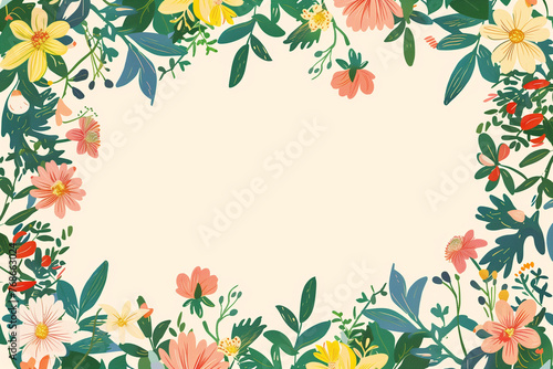 Artistic floral pattern with vibrant colors for events and invitations.