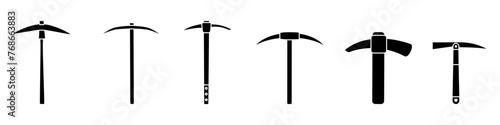 Pick icon vector set. Pick axe illustration sign collection. Extraction symbol.  Mine logo.