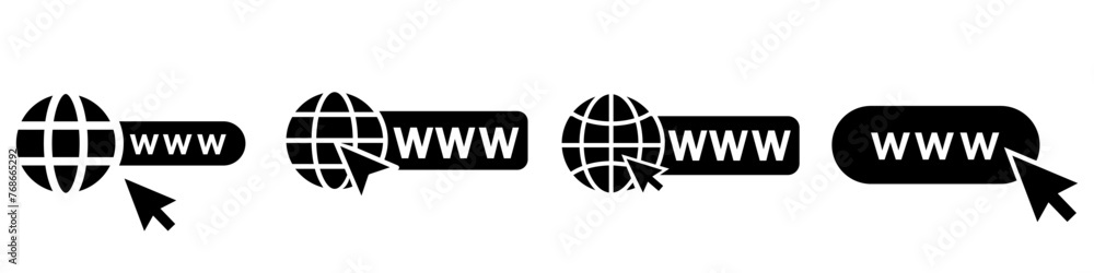 Website vector Icon set. www illustration sign collection. Site symbol. Internet logo. Website vector Icon set. www illustration sign collection. Site symbol. Internet logo.