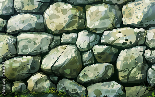 abstract monumental wall from big old stones background . generative ai