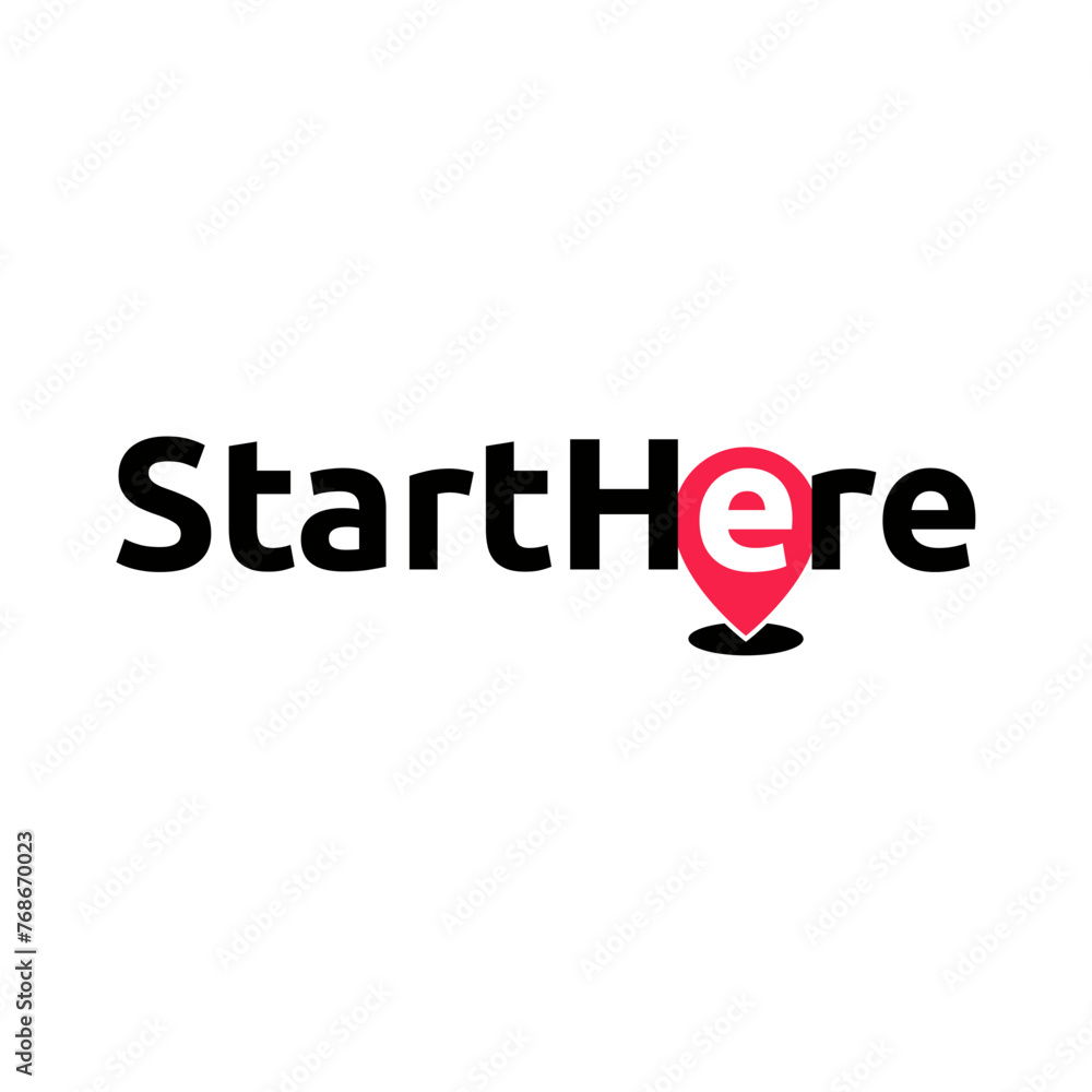 Start here text button template Isolated on white background Start here text button template Isolated on white background