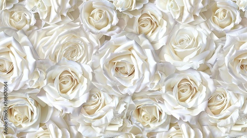 white roses arranged in an elaborate pattern, imbuing your composition with romance and allure, ideal for Valentine's Day-themed designs or memorable occasions. SEAMLESS PATTERN © lililia